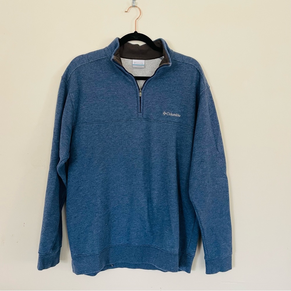 Columbia Blue Quarter Zip with Comfy Inside